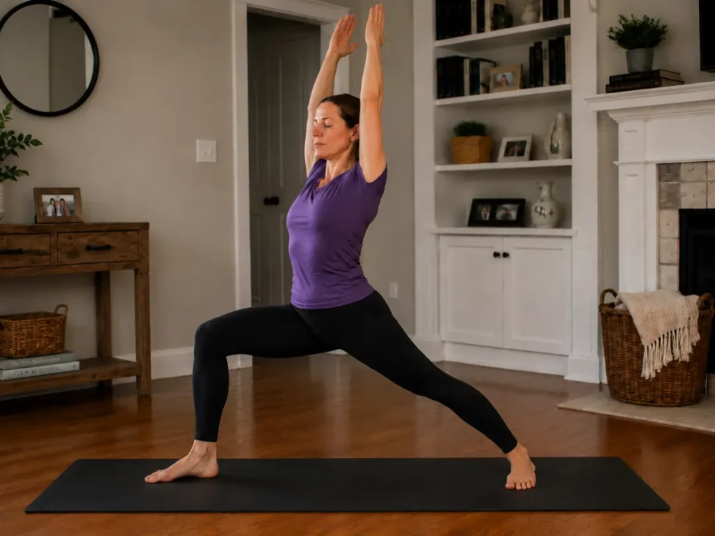 12 basic yoga poses for beginners warrior I virabhadrasana I posture