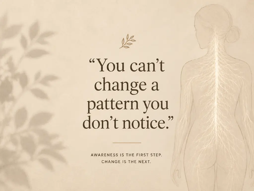 Quote graphic about somatic body awareness for those starting Somatic Pilates for Beginners.